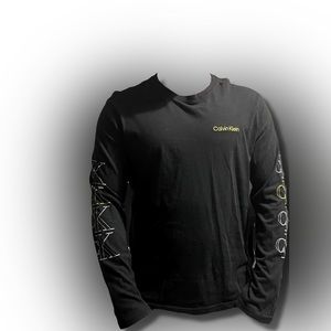 Calvin Klein Black Long Sleeve Tee For Men